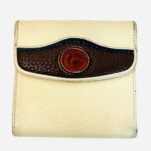 Dooney & Bourke Vintage Wallet, Bone All Weather Leather, British Tan, Kisslock